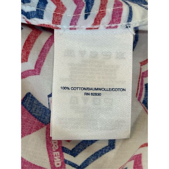 Lands End Women's Multicolor White Beach Umbrella Boyfriend Tunic Medium - Picture 13 of 14